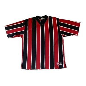 Nike Red and Black Striped Jersey